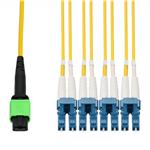 Picture of 15m MPO/APC to 4xLC/UPC Duplex Yellow OS2 LSZH 8-Strand SMF Fiber Fanout Cable
