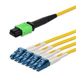 Picture of 15m MPO/APC to 4xLC/UPC Duplex Yellow OS2 LSZH 8-Strand SMF Fiber Fanout Cable