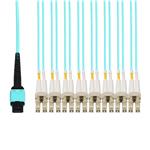 Picture of 20m MPO/UPC to 4xLC/UPC Duplex Aqua OM3 OFNR (Riser-Rated) 8-Strand Fiber Fanout Cable