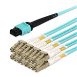 Picture of 20m MPO/UPC to 4xLC/UPC Duplex Aqua OM3 OFNR (Riser-Rated) 8-Strand Fiber Fanout Cable