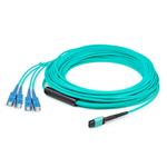 Picture of 30m MPO/UPC to 4xSC Duplex (8xSC)/UPC Aqua OM3 OFNR (Riser-Rated) 8-Strand Fiber Fanout Cable