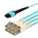 Picture of 1m MPO/UPC to 6xLC/UPC Duplex Aqua OM4 OFNR (Riser-Rated) 12-Strand Fiber Fanout Cable