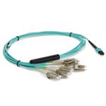 Picture of 2m MPO/UPC to 6xLC/UPC Duplex Aqua OM3 OFNR (Riser-Rated) 12-Strand Fiber Fanout Cable