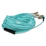 Picture of 30m MPO/UPC to 6xLC/UPC Duplex Aqua OM3 OFNR (Riser-Rated) 12-Strand Fiber Fanout Cable