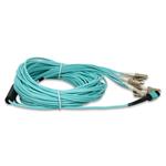 Picture of 30m MPO/UPC to 6xLC/UPC Duplex Aqua OM3 OFNR (Riser-Rated) 12-Strand Fiber Fanout Cable