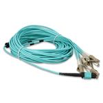 Picture of 30m MPO/UPC to 6xLC/UPC Duplex Aqua OM3 OFNR (Riser-Rated) 12-Strand Fiber Fanout Cable