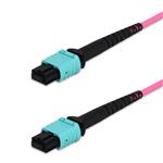 Picture of 2.5m MPO/UPC to MPO/UPC Magenta OM4 OFNR (Riser-Rated) 12-Strand Fiber Patch Cable