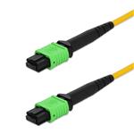 Picture of 2m MPO/APC to MPO/APC Yellow OS2 OFNR (Riser-Rated) 12-Strand SMF Fiber Patch Cable