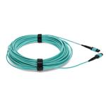 Picture of 30m MPO/UPC (Male) to MPO/UPC (Male) Aqua OM4 OFNR (Riser-Rated) 12-Strand Fiber Patch Cable