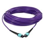 Picture of 34m MPO/UPC to MPO/UPC Purple OM4 OFNR (Riser-Rated) 12-Strand Fiber Patch Cable