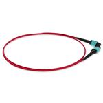 Picture of 9m MPO/UPC to MPO/UPC Red OM4 OFNR (Riser-Rated) 12-Strand Fiber Patch Cable
