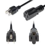 Picture of 25ft NEMA 5-15P Male to 5-15R Female Standard Commercial 16 AWG 125V at 13A PVC SJTW (Service Junior Thermoplastic Weather-Approved) Black Power Cable