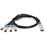 Picture of Calix® to Arista Networks® CAB-S-S-25G-2M Compatible TAA 100GBase-CU QSFP28 to 4xSFP28 Direct Attach Cable (Passive Twinax, 2m)