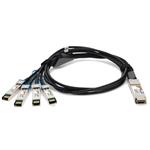 Picture of Multiple OEM to HP® 844474-B21-2-5M Compatible TAA Compliant 100GBase-CU QSFP28 to 4xSFP28 Direct Attach Cable (Passive Twinax, 2.5m)