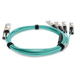 Picture of Juniper Networks® JNP-QSFP-AOCBO-10M to Cisco® SFP-10G-AOC10M Compatible TAA Compliant 40GBase-AOC QSFP+ to 4xSFP+ Active Optical Cable (850nm, MMF, 10m)