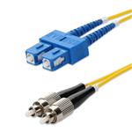 Picture of 1m SC to FC Yellow OS2 Duplex OFNR (Riser-Rated) SMF Fiber Patch Cable