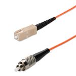 Picture of 1m SC to FC Orange OM1 Simplex OFNP (Plenum-Rated) MMF Fiber Patch Cable