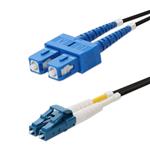 Picture of 2m SC to LC Black OS2 Duplex OFNR (Riser-Rated) SMF Fiber Patch Cable