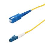 Picture of 1m SC to LC Yellow OS2 Simplex Microboot, Snagless OFNR (Riser-Rated) SMF Fiber Patch Cable