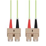 Picture of 15m SC to SC Lime Green OM5 Duplex OFNR (Riser-Rated) Fiber Patch Cable