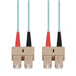 Picture of 30m SC to SC Aqua OM3 Duplex OFNR (Riser-Rated) Fiber Patch Cable