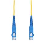 Picture of 3m SC to SC Yellow OS2 Simplex Microboot, Snagless OFNR (Riser-Rated) SMF Fiber Patch Cable with Serialized Labeled Ends and 3mm OD Jacket