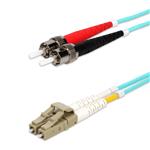 Picture of 1m ST to LC Aqua OM4 Duplex OFNR (Riser-Rated) TAA Fiber Patch Cable