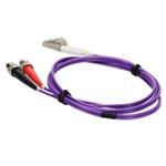 Picture of 2m ST to LC Purple OM4 Duplex OFNR (Riser-Rated) Fiber Patch Cable