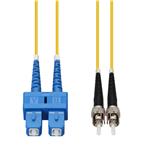 Picture of 1m ST to SC Yellow OS2 Duplex OFNR (Riser-Rated) TAA SMF Fiber Patch Cable