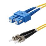 Picture of 1m ST to SC Yellow OS2 Duplex OFNR (Riser-Rated) TAA SMF Fiber Patch Cable