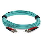 Picture of 6m ST to ST Aqua OM3 Duplex OFNR (Riser-Rated) Fiber Patch Cable