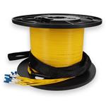 Picture of 310ft 12xLC to 12xLC Yellow OS2 OFNR (Riser-Rated) Fiber Trunk Cable with Pulling Eye
