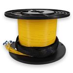 Picture of 410ft 12xLC to 12xLC Yellow OS2 OFNR (Riser-Rated) Fiber Trunk Cable with Pulling Eye