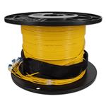 Picture of 525ft 12xLC to 12xLC Yellow OS2 OFNR (Riser-Rated) Fiber Trunk Cable with Pulling Eye