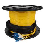 Picture of 550ft 12xLC to 12xLC Yellow OS2 OFNR (Riser-Rated) Fiber Trunk Cable with Pulling Eye