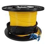 Picture of 550ft 12xLC to 12xLC Yellow OS2 OFNR (Riser-Rated) Fiber Trunk Cable with Pulling Eye