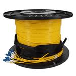Picture of 575ft 12xLC to 12xLC Yellow OS2 OFNR (Riser-Rated) Fiber Trunk Cable with Pulling Eye