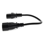 Picture of 3ft C13 Female to C14 Male 18AWG 100-250V at 10A Black Power Cable