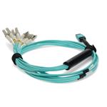 Picture of 1m MPO/UPC to 4xLC/UPC Duplex Aqua OM3 OFNR (Riser-Rated) 8-Strand Fiber Fanout Cable