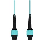 Picture of 2m MPO/UPC to MPO/UPC Aqua OM4 OFNR (Riser-Rated) 12-Strand Fiber Patch Cable