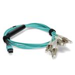Picture of 5m MPO/UPC to 4xLC/UPC Duplex Aqua OM4 OFNR (Riser-Rated) 8-Strand Fiber Fanout Cable