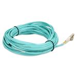 Picture of 15m LC to LC Aqua OM3 Duplex Microboot, Snagless OFNR (Riser-Rated) Fiber Patch Cable