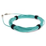 Picture of 1m LC to LC Aqua OM3 Duplex Microboot, Snagless OFNR (Riser-Rated) Fiber Patch Cable