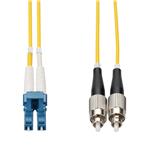 Picture of 8m LC to FC Yellow OS2 Duplex Microboot, Snagless OFNR (Riser-Rated) SMF Fiber Patch Cable