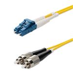 Picture of 8m LC to FC Yellow OS2 Duplex Microboot, Snagless OFNR (Riser-Rated) SMF Fiber Patch Cable