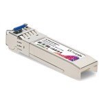 Picture of Fortinet® FN-TRAN-SFP+BD27 Compatible TAA 10GBase-BX SFP+ Transceiver (SMF, 1270nmTx/1330nmRx, 30km, LC, DOM)