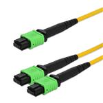 Picture of Mellanox® Compatible 7m MPO-8/APC to 2xMPO/APC Yellow OS2 LSZH 8-Strand Fiber Patch Cable