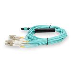 Picture of 3m MPO/UPC to 4xLC Duplex (8xLC)/UPC Aqua OM3 OFNR (Riser-Rated) 8-Strand Fiber Fanout Cable