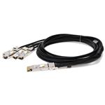 Picture of MSA and TAA Compliant 400GBase-CU QSFP-DD 400G to 4xQSFP56 100G PAM-4 Direct Attach Cable (Passive Twinax, 1m)