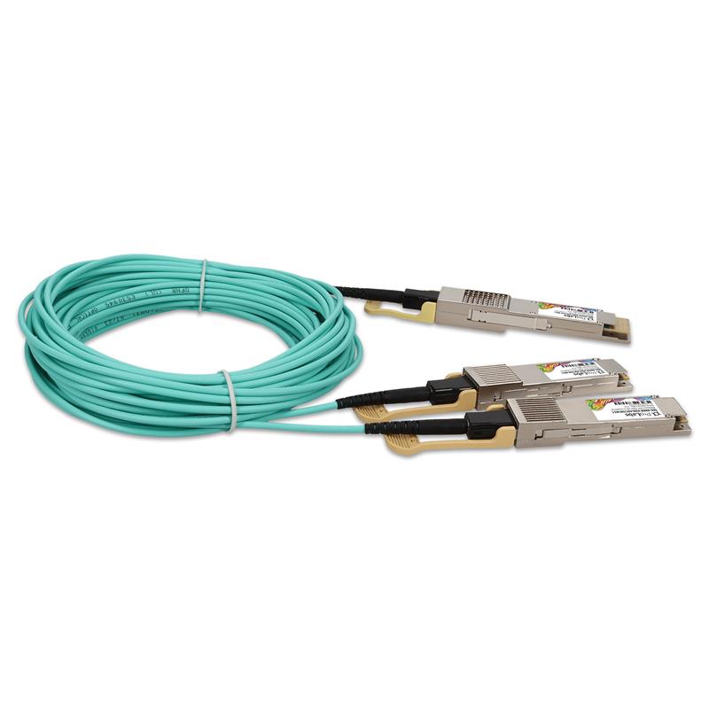 Picture of Mellanox® Compatible TAA 400GBase-AOC QSFP-DD to 2xQSFP56 Active Optical Cable (850nm, MMF, 15m)